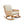 Modern 3 Piece Outdoor Seating Set with Cushioned Rattan Rocking Chairs and Wooden Accent Table