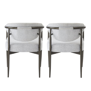 Modern Dining Chairs Set of 2 with Bronze Iron Frame