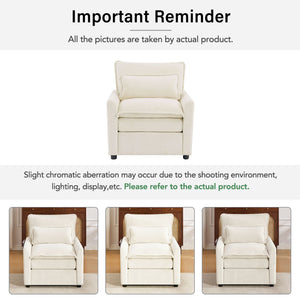 Modern Single Seat Accent Chair With Side Storage Pockets