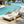 Lounge Chaise Set with Headrest, Acacia Wood