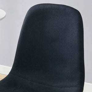 Luxury Simple Chair (Set of 4) Linen Cotton High Resilience Dining Chair With Metal Color Leg - Black / Walnut