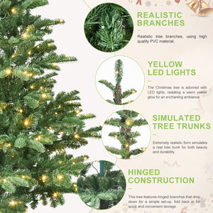 8ft Pre-Lit Christmas Tree with 500 Warm LED Lights