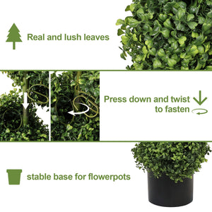 7FT Spiral Topiary Trees Artificial Outdoor Faux Boxwood Plants