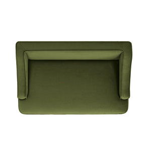 Duchess 33' Medium Princess Pet Bed Sofa with Fringe Skirt, Olive Green Velvet
