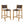 Acacia Wood Outdoor Armless Barstool - Teak Set of 2