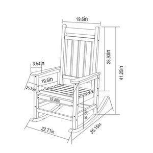 Oversized Rocking Chair with Wood-Texture Outdoor Design