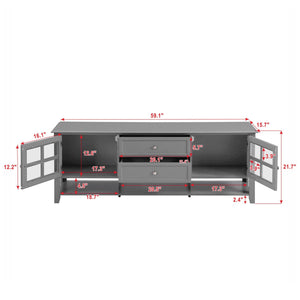 TV Stand With Dual Drawers and Hidden Storage