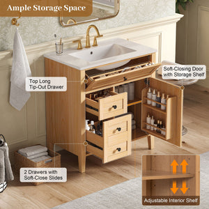 Bathroom Vanity With Sink, Soft Closing Cabinet