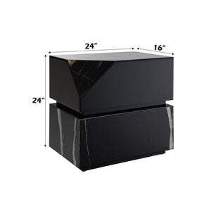 Drisana Mirrored End Table - Black