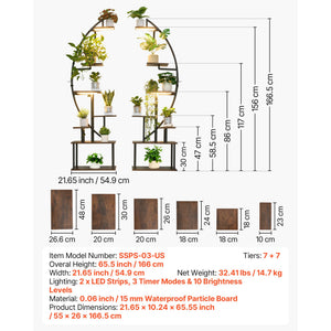 Indoor Plant Stand with Grow Lights