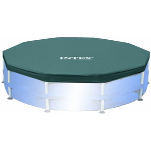 Intex Pool Ladder for 48 Inch Wall Pools & 15' Pool Debris Cover w/ Drain Holes