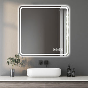 LED Bathroom Mirror with Anti-Fog, Rust Resistance, and Tri-Color Lighting