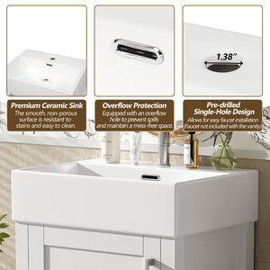 Bathroom Vanity With Sink, Frame And Drawer