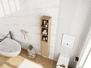 24 Inch Wall-Mounted Side Cabinet and Storage Shelves Combination