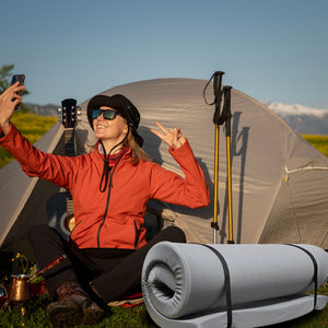 Memory Foam Camping Mattress With Water Resistant Zipper Cover - Gray