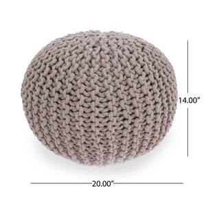 Moro Knitted Round Pouf With Pumpkin Shape