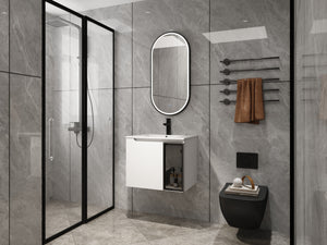24" Wall-Mounted Bathroom Vanity With Ceramic Sink