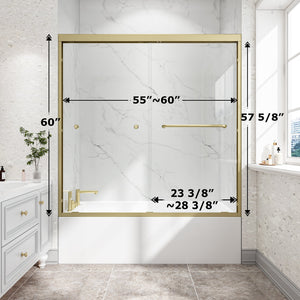55"-60" W x 60" H Brushed Shower Door