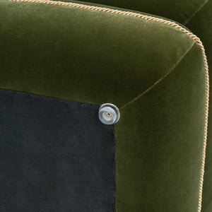 Monarch 19.5" Tassled Ottoman, Olive