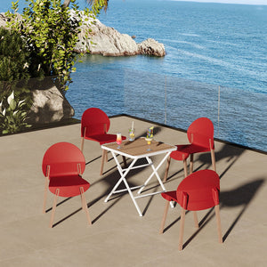 4 Piece Set Of Single Chairs With A Folding Square Table