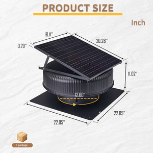 12" Adjustable Solar Roof Vent Fan with Remote Control