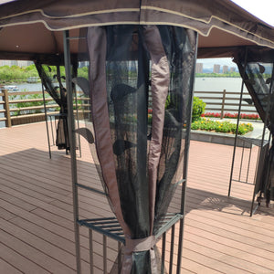 13 x 10 ft Patio Gazebo Tent with Ventilated Double Roof and Mosquito Net