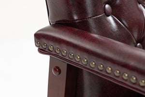 Burgundy Leather Reception Guest Chairs