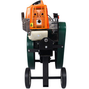 Portable Double Flywheel Electric Log Splitter 7 Ton Gas Log Splitter With Auto Return Steel - Gray