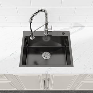 Stainless Steel Kitchen Sink, 23"x19" Single Bowl, Undermount Handmade Sink