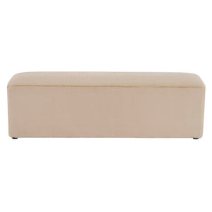Long Plush Ottoman, Simple Footstool And Seat For Home Use - Almond