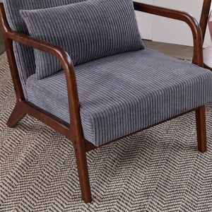 Accent Chair With Pillow And Wood Frame