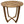 Outdoor Circular Wood Bistro Table With Curved Legs And Slat Panel Table Top - Teak