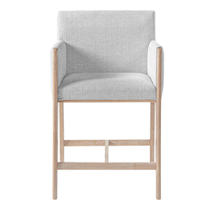 24'' Seat Height Upholstered Counter Stools with Arms - Set of 2