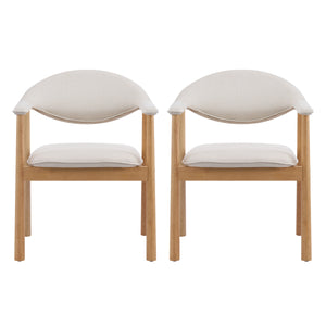 Upholstered Dining Chairs with Curved Back