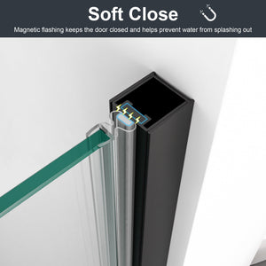 30"W x 72"H Frameless Circular Pivot Shower Door in Matte