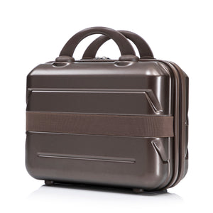 14"/20" 2-Piece ABS Spinner Wheel Luggage Set with Combination Lock and Cosmetic Case (Brown)