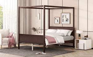 Canopy Platform Bed With Headboard And Footboard, Slat Support Leg