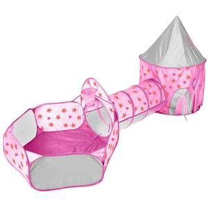 3 In 1 Child Crawl Tunnel Tent Kids Play Tent Ball Pit Set Foldable Children Play House Pop-up Kids Tent w/Storage Bag For Indoor Outdoor Travel Use