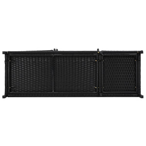K&K 47.5"W Wicker Outdoor Storage Cabinet with Tempered Glass Top