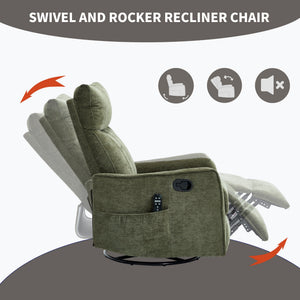 Green Heat Massage Manual Recliner Chair