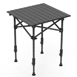 Portable Folding Camping Table With Adjustable Height Hanging Net Rustproof Carbon Steel Foldable Roll-Up Camping Table for Picnic Camping Hiking Beac