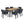 7 Piece Outdoor Dining Set With Table And 6 Chairs - Black / Teak / Gray