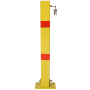 Square Parking Bollard Pole Barrier With Lock for Car Parking Protection and Home Garage