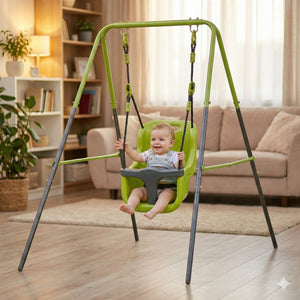 Xns001 Baby Swing With Safety Seat Indoor / Outdoor - Black / Green