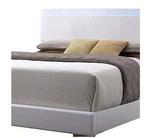Lorimar White Faux Leather Panel Bed