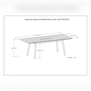 Beachside - Outdoor Extendable Dining Table - Light Teak