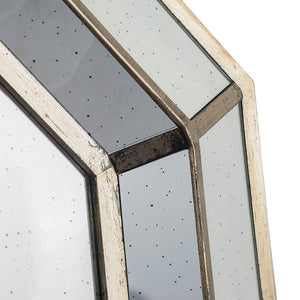 Oversized Octagon Mirror, Mid Century Modern Accent Mirror, For Living Room, Entryway, Bedroom, Hallway - Silver