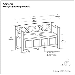 Amherst - Handcrafted Entryway Storage Bench