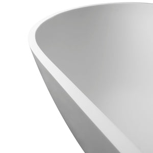 68.9" Freestanding Solid Surface Soaking Bathtub For Bathroom - Matte White