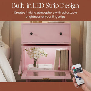 Robot LED Nightstand With 360° Rotating Drawer